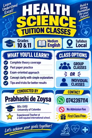 Health science classes - English medium