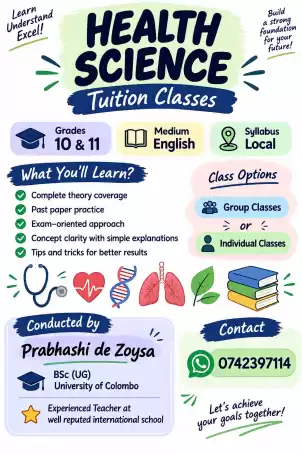 Health science English medium Classes
