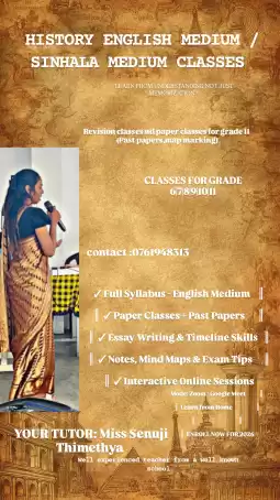 History English Medium and Sinhala Medium classes