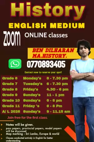 History English Medium online classes from Grade 6 to 11
