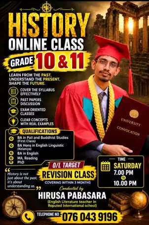 History online class for grade 10 & 11-English medium