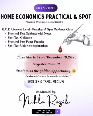 Home Economics Practical & Spot Test Class