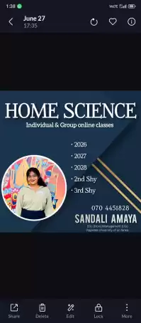 Home science දිවයිනටම