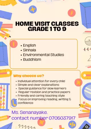 Home visit Classes (English and Sinhala medium )