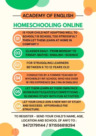 HOMESCHOOLING BY AOE - MATHS/ENGLISH/SCIENCE