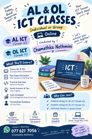 ICT for AL & OLs (English Medium)