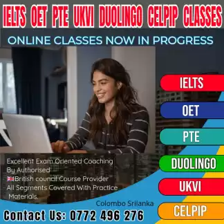 IELTS, OET, PTE, UKVI, DUOLINGO, CELPIP, SELT, Classes