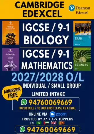 🧬 IGCSE BIOLOGY/MATHS 2027/2028 (EDEXCEL)