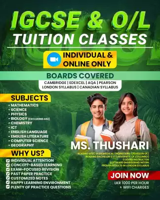 IGCSE / O-Level Tuition Classes – Individual & Online Only All Major Boards Covered: Cambridge | Edexcel | AQA | Pearson | London Syllabus | Canadian