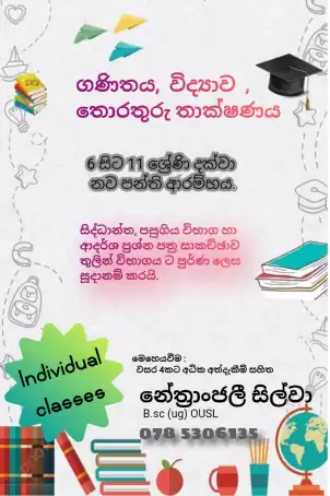 Individual classes for grade 6 - 11