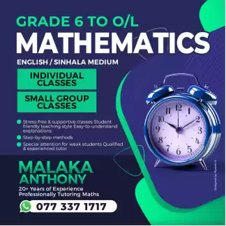 Individual classes (Home visit) for grade 6 to O/L