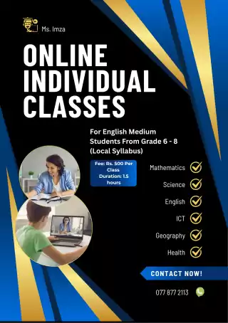 📚 Individual English Medium Classes - Grades 5, 6, 7, 8