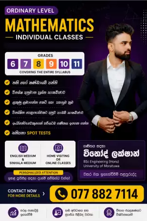 Individual Maths Classes | English Medium | Sinhala Medium | Grade 6,7,8,9,10,11