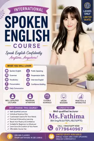 INTERNATIONAL SPOKEN ENGLISH COURSE FOR LADIES