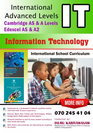 IT(Information Technology) - Edexcel & Cambridge A Levels | Home Visiting & Online