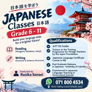 Japanese classes fo grade 6 - 11 students