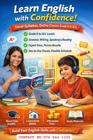 “Learn English with Confidence – Local Syllabus, Online from Grade 6 to A/L”