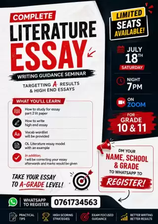 LITRETURE ESSAY WRITING SEMINAR