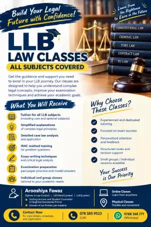 LLB Law Classes – All Subjects Covered