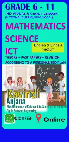 (Local/Cambridge/Edexcel Syllabus) - Grade 6-11 (O/L) Science, Maths, ICT(English / Sinhala Medium)