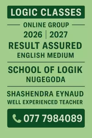 Logic classes (English & Sinhala) Advanced Level