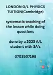 London O/L physics tuition(cambridge)