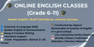 MASTER ENGLISH WITH CONFIDENCE 🌟 📚 Online English Classes – Grade 6 to 11