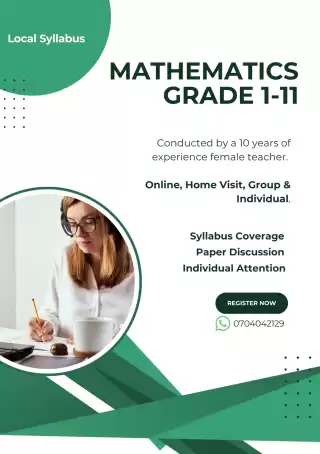 Math and English tution classes for grade 1 to 9