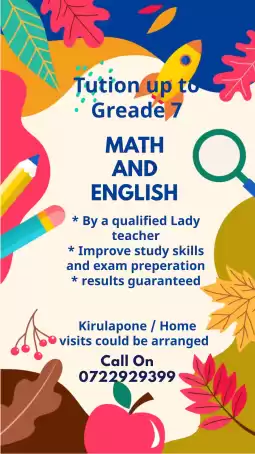 Mathamatics and English up to Grade 8