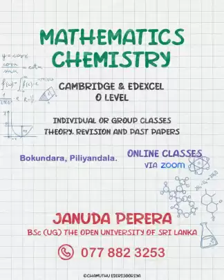 Mathematics and Chemistry classes for Cambridge/Edexcel O/Ls Mathematics and Chemistry classes for Cambridge/Edexcel O/Ls