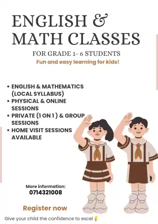 Mathematics and English classes