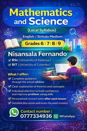 Mathematics and Science Tutor – Grades 6 | 7 | 8 | 9 (Local Syllabus)