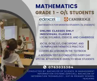Mathematics class for Grade 1 to 11