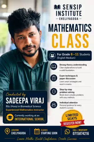Mathematics class for grade 6-11 students(English Medium)