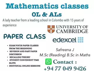 Mathematics Classes Edexcel & Cambridge for OL & AL