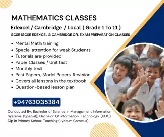 Mathematics Classes Edexcel / Cambridge / Local ( Grade 1 To 11 )