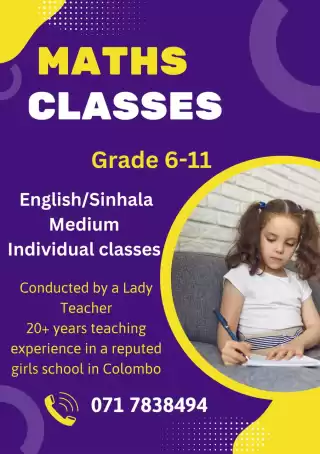 Mathematics Classes - English and Sinhala Medium