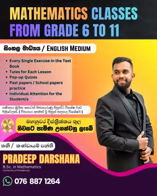 Mathematics Classes from Grade 6 - 11 ( ගණිතය )