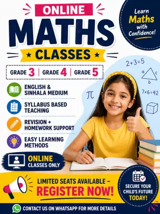Mathematics classes (online ) English and Sinhala medium