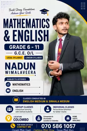 Mathematics & English Classes (Grade 6–11 O/L) | Local & London Syllabus | Colombo