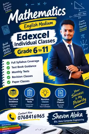 Mathematics English medium Class from grade 6 to 11 English medium And Edexcel