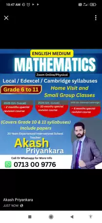 Mathematics english medium (local ,london )