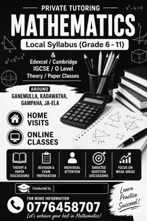 Mathematics Grade 6-11 Eng/Sinhala Medium