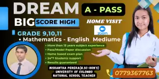Mathematics - Grade 9,10,11(OL 2025) - English Mediume-Home visit/Online