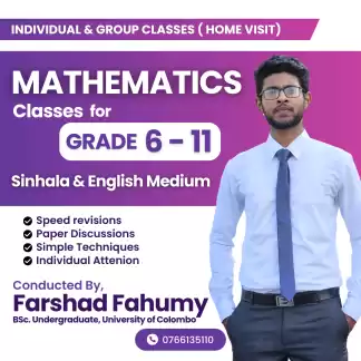 Mathematics Home Visit Classes For Grade 6 – 11