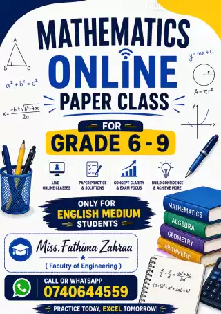 Mathematics Online Paper Class for Grade 6 - 9 Students