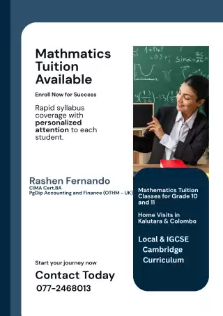 Mathematics Tuition Available