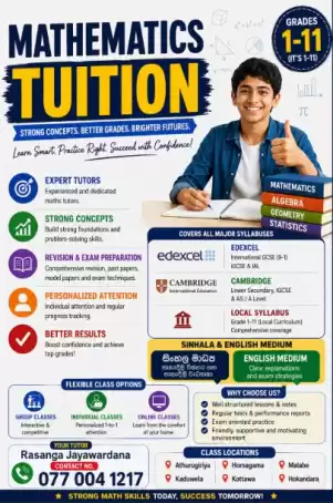 Mathematics Tuition- Grade 1-11