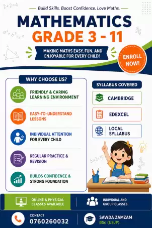 Mathematics Tutor (English and Sinhala Medium)