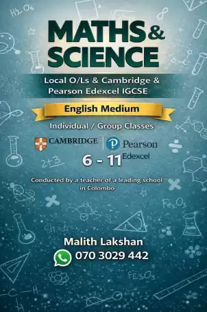 Maths and Science classes in English medium